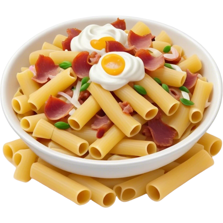 I want a pasta emoji with lardons, onions and fresh cream pls babe with an emoji style emoji