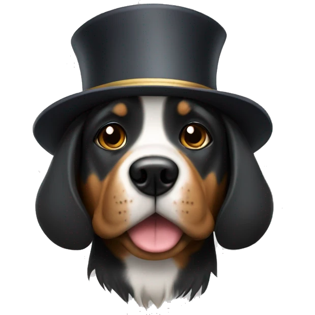dog with willy wonkas hat emoji