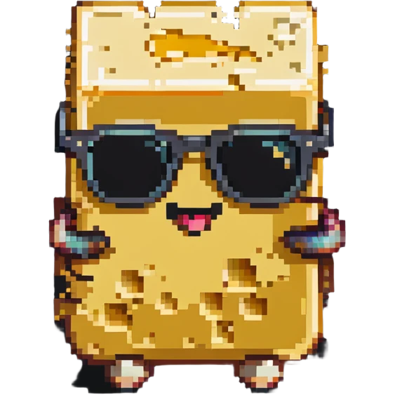 piece of cheese wearing sunglasses emoji