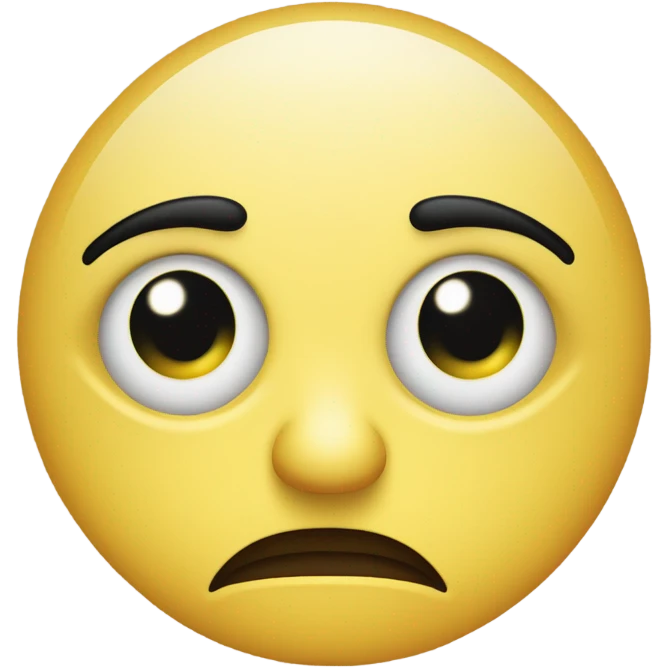 Eyes by side judging serious expression on jellow circle dot like and amoyi and pressed together lips serious  emoji