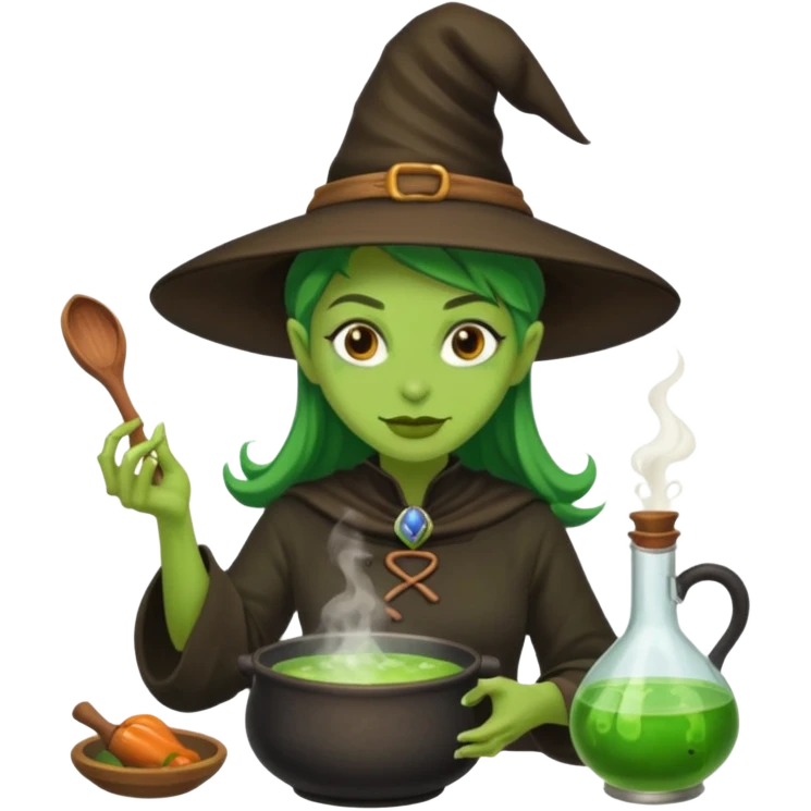 green witch cooking potion emoji