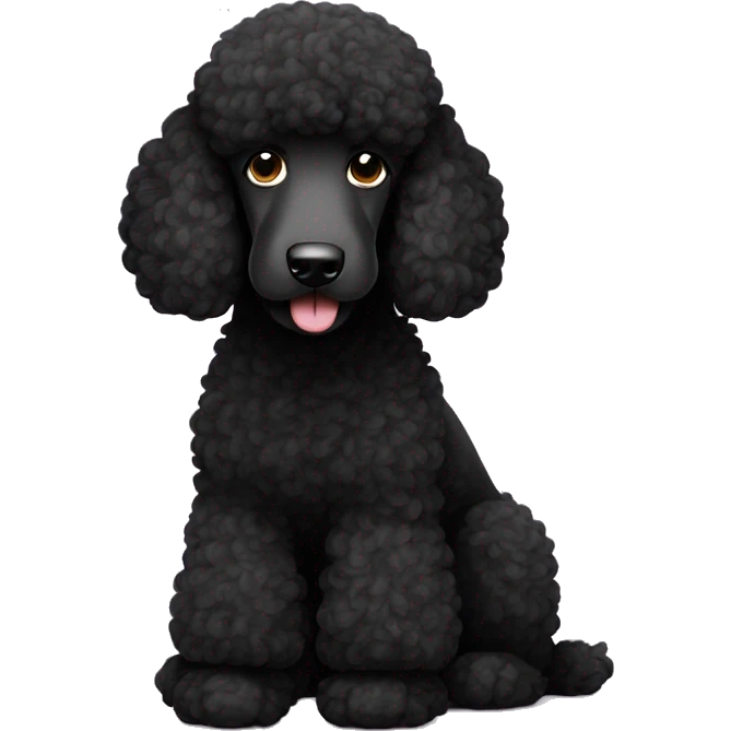 Black standard poodle emoji