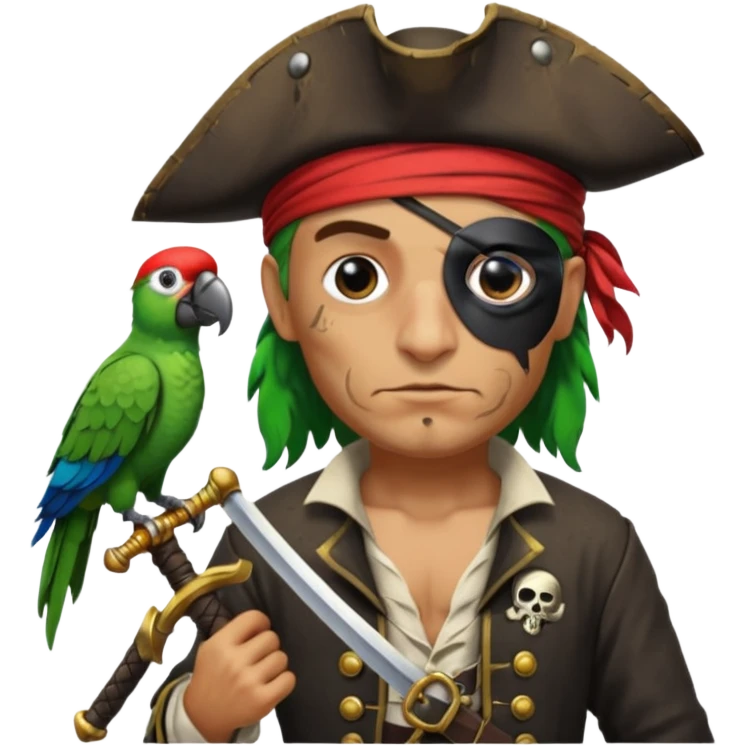 pirate and parrot emoji