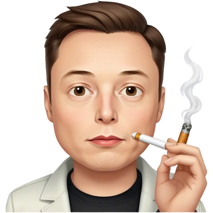Elon musk smoking a joint emoji