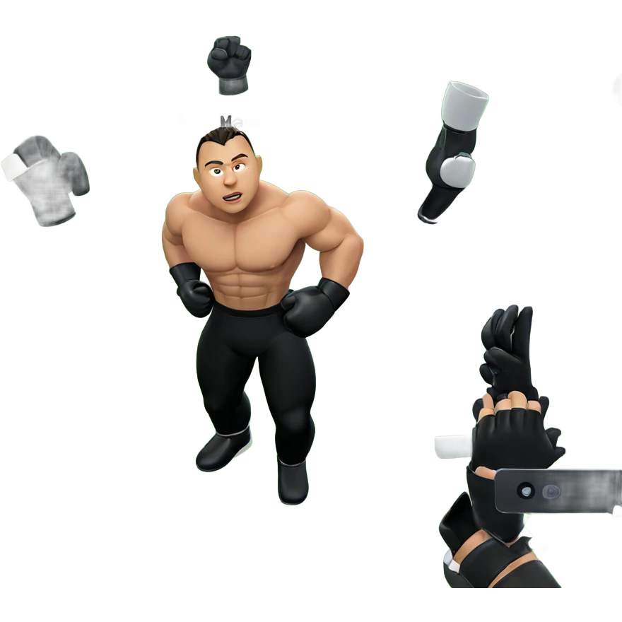 muscular boy with gloves emoji
