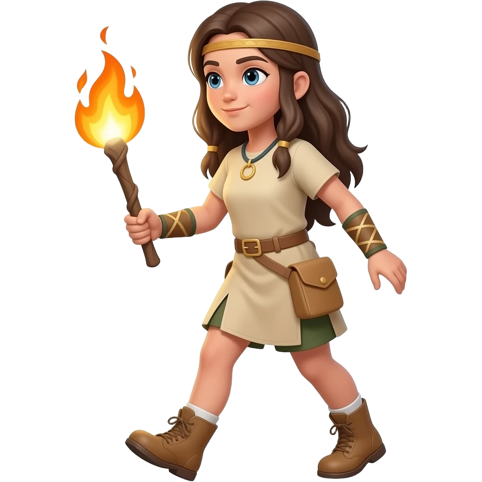 non-white girl walking with a firestick emoji