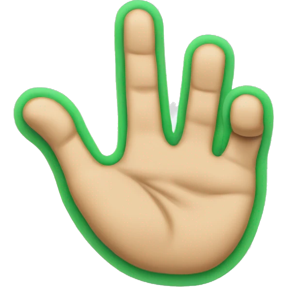 Green Backward index finger pointing down emoji