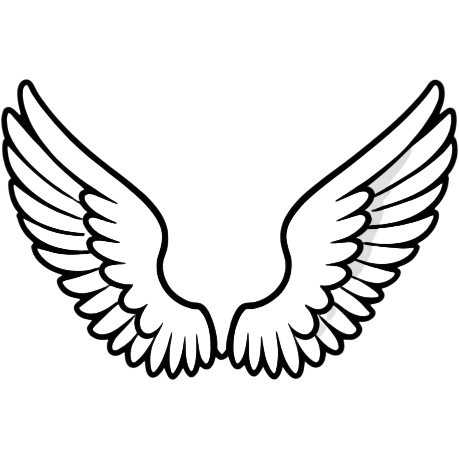 elegant white angel wing emoji