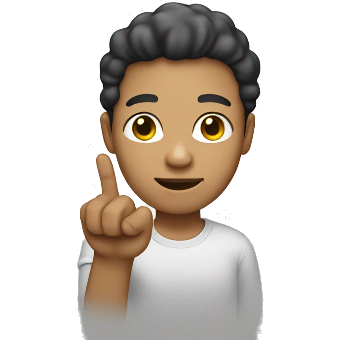 Light skin person with finger emoji