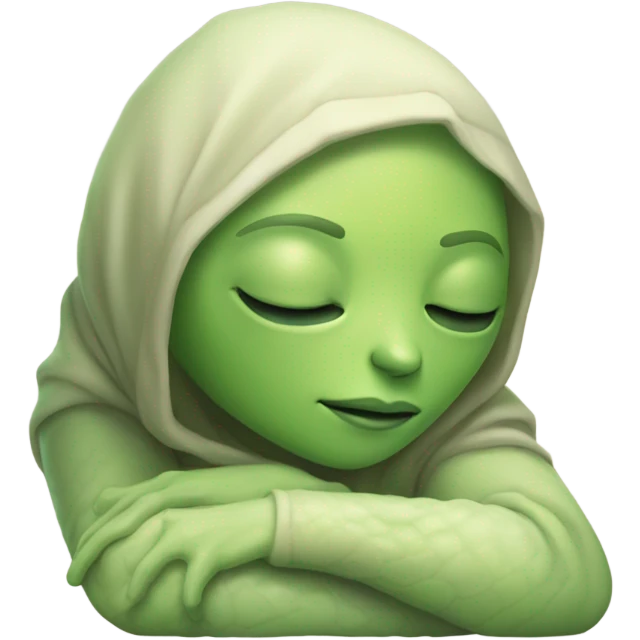 a Reptilian alien woman, full body, sleeping emoji