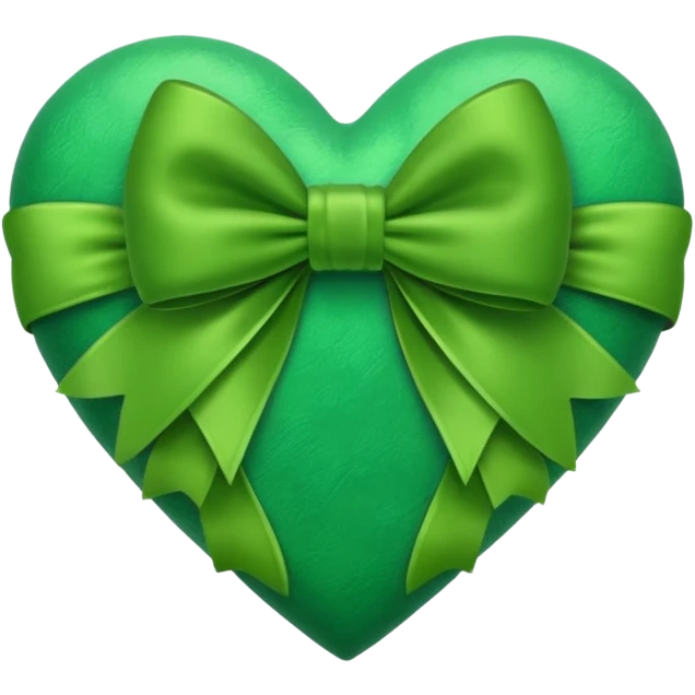 heart with a velvet bow, green emoji