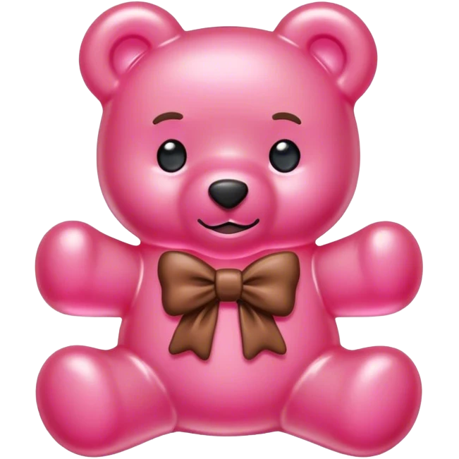 pink boy gummy bear with bow emoji