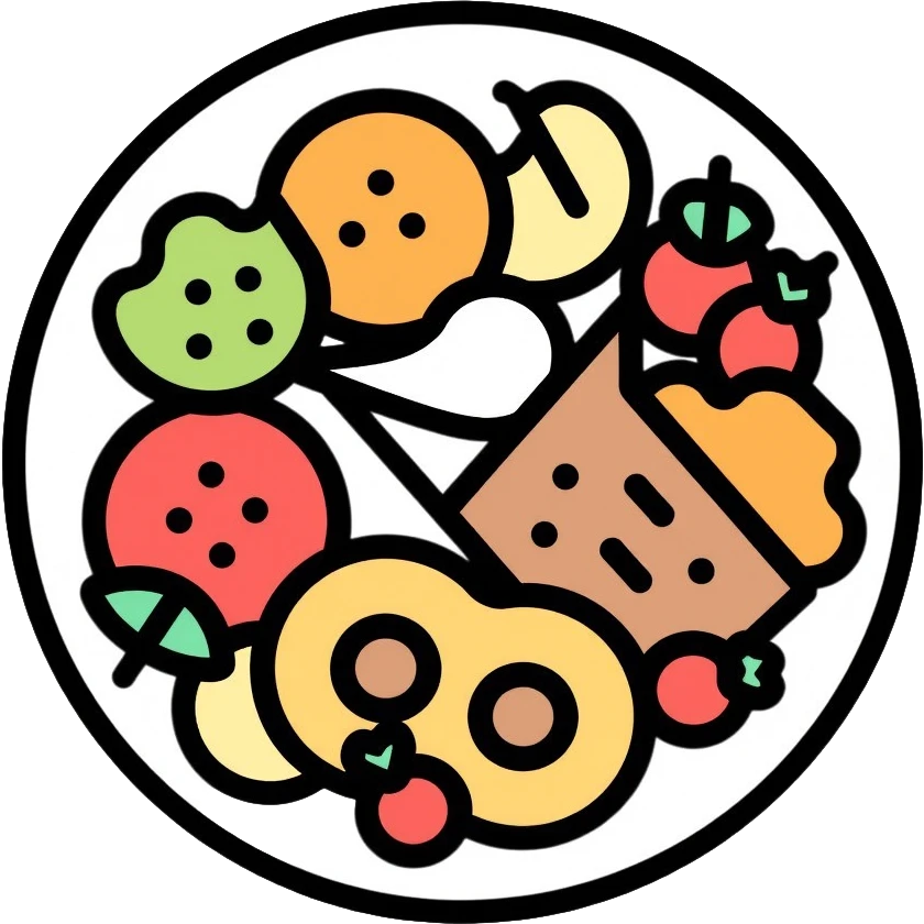 food plate with various foods emoji