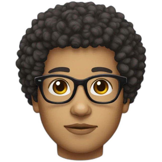 lightskin afro hair glasses emoji