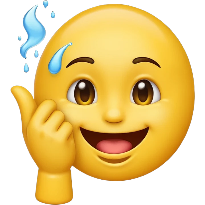 Emoji spitting into hand emoji