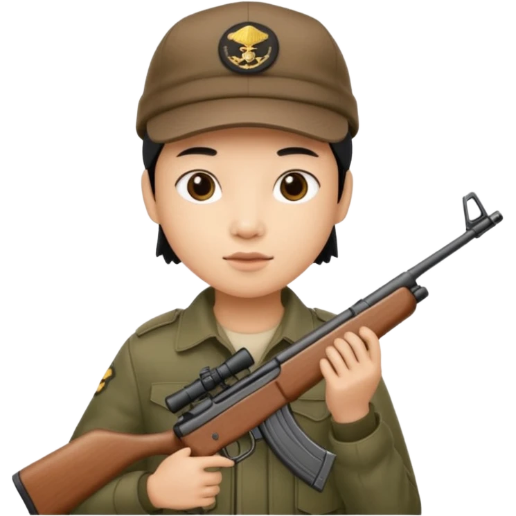 tung tung tung sahur met zijn kap aan en een geweer in zijn hand emoji