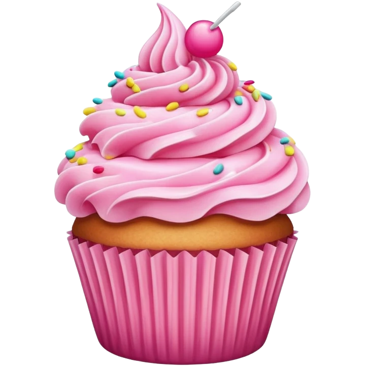 Cupcake with pink icing emoji