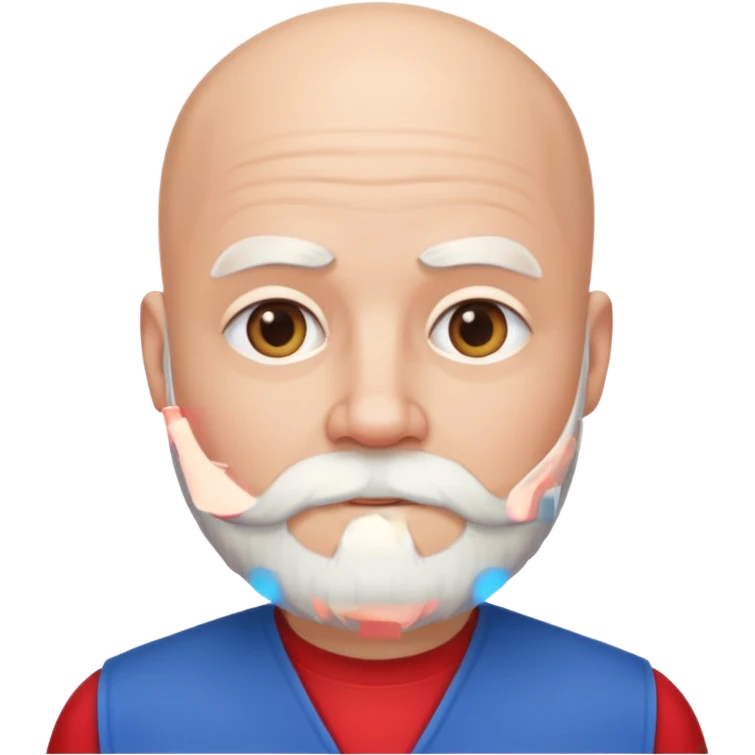 Bald white bearded man wearing red white and blue emoji