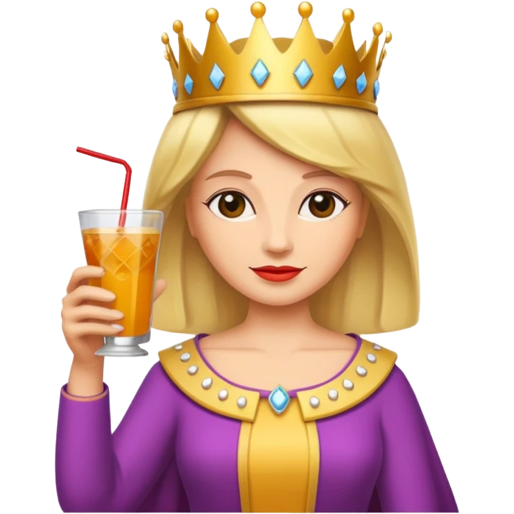 queen with drink emoji