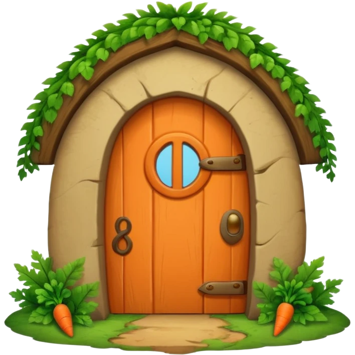 Rabbit burrow with carrot door emoji