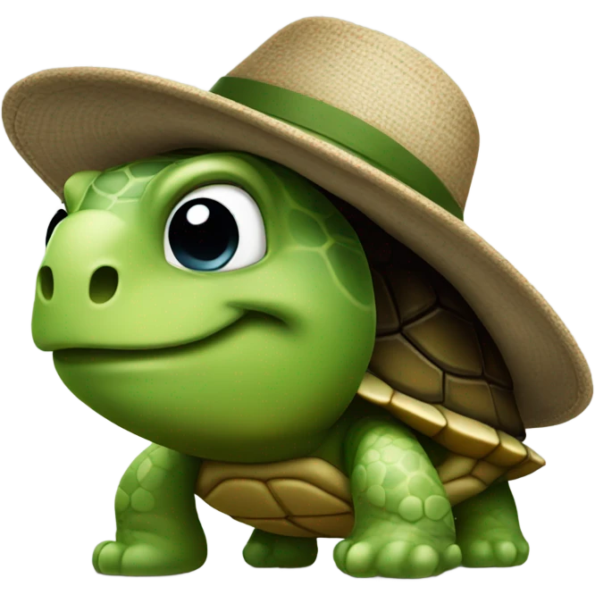 Turtle with a hat emoji