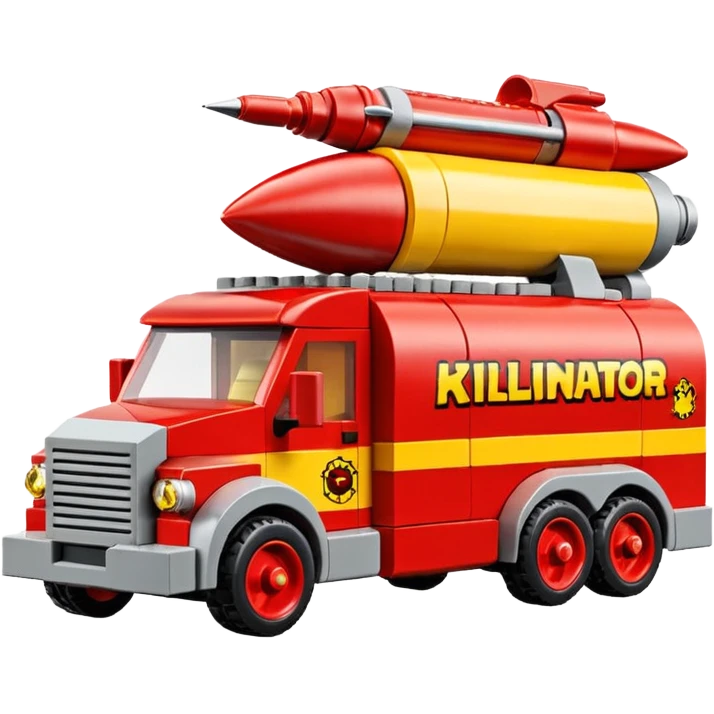 Heroic Lego SuperBug Ron’s exterminator superminator antique rocket powered moving van (motto: Killing bugs is fun) emoji