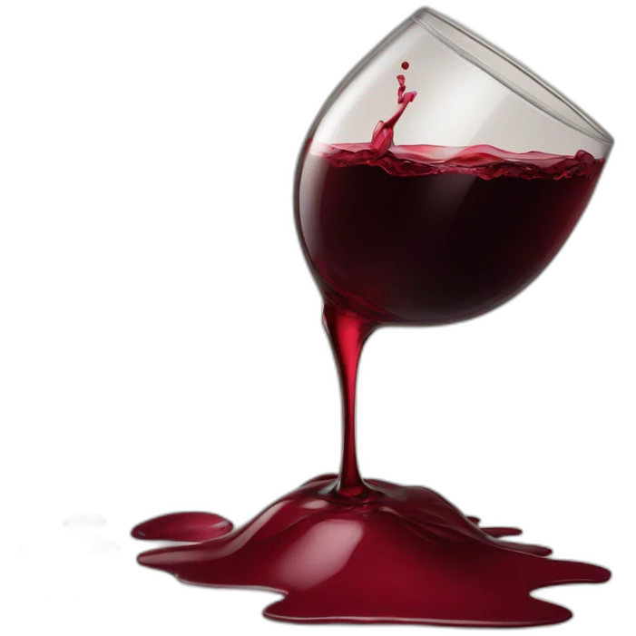Spilled red wine glass on rag emoji
