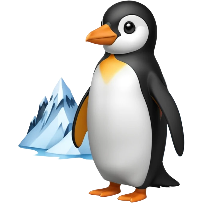 penguin in front of ice mountains emoji