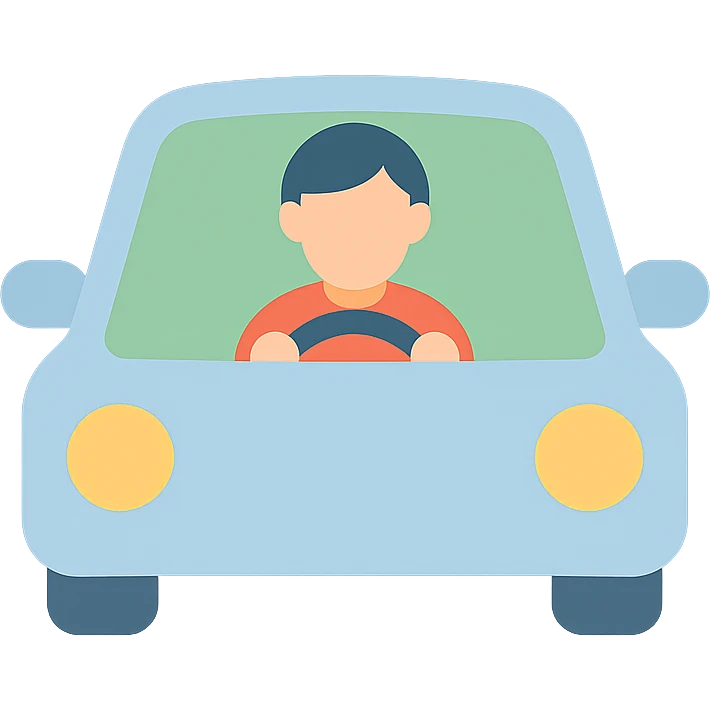 person driving a car emoji