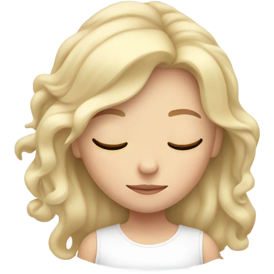 White blonde girl sleeping emoji