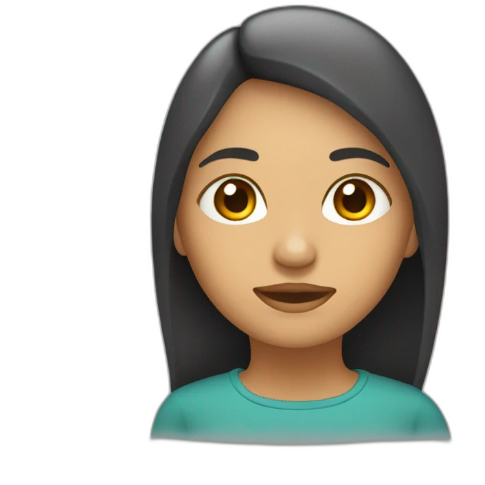 mujer morocha, de pelo largo y anteojos emoji