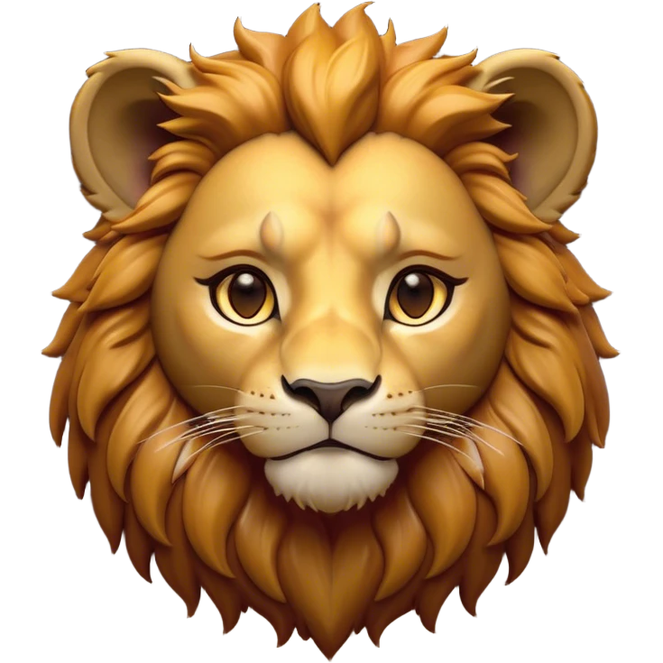 Cinematic Noble Lio Cub Portrait Emoji, Poised and regal, with a powerful, muscular build and a majestic, tawny mane, deep-set soulful amber eyes, Simplified yet sharp and sophisticated features, highly detailed, glowing with a warm, dignified glow, high shine, intelligent and fierce, stylized with an air of wild majesty, focused and attentive, soft glowing outline, capturing the essence of a watchful and confident king, so majestic it feels as though it could roar out of the screen with effortless authority! emoji
