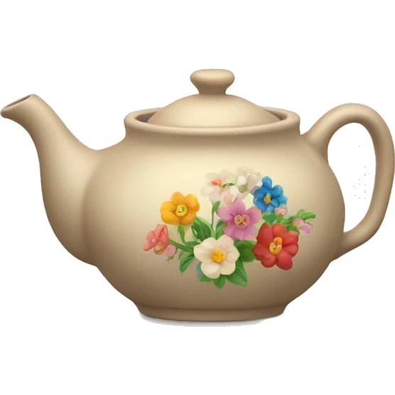 old beige teapot with flowers emoji