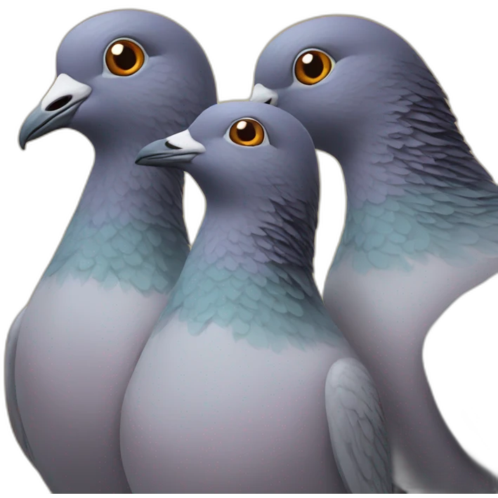 Three-headed pigeon emoji