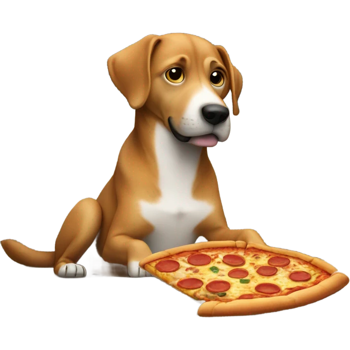 DOG EATING PIZZA WATCHING TV ON COUCH emoji