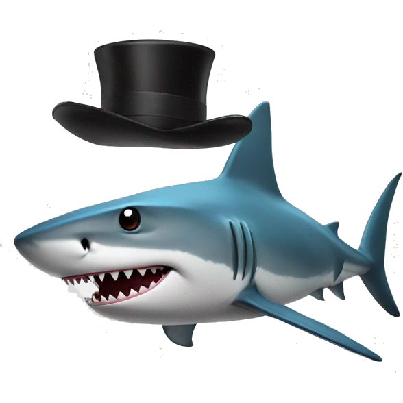 shark wit tophat emoji
