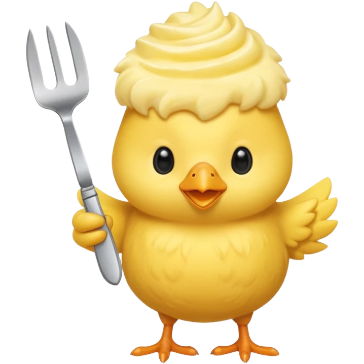 a yellow chick with a butter knife emoji