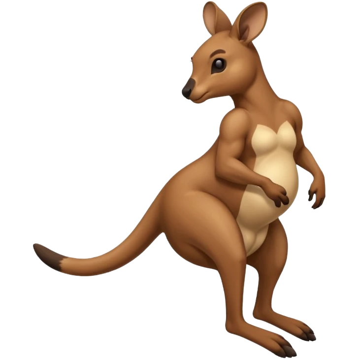 Kangaroo doing a 💩 emoji