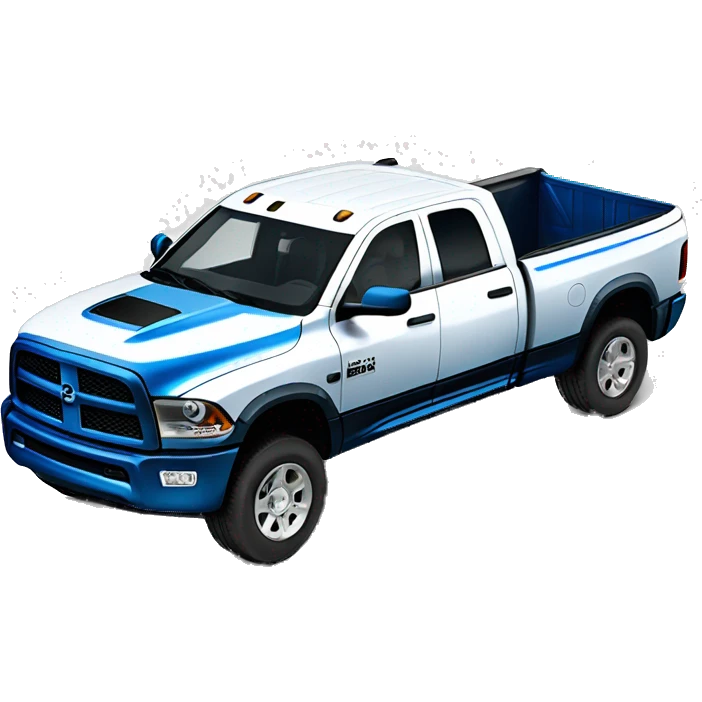 White faded to blue dually dodge ram truck emoji