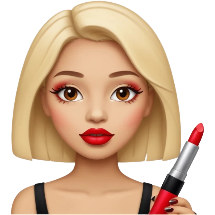 Light skin female doing makeup emoji