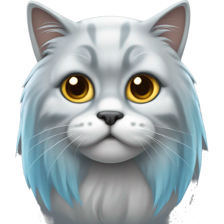 Gato persa cara achatada pelo cinza azulado  emoji