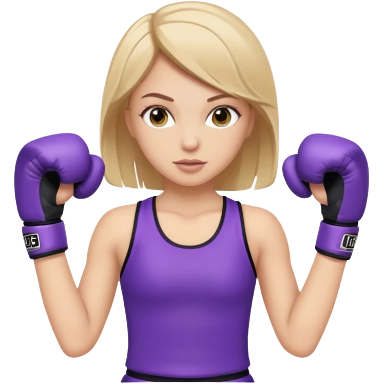 a white girl in  purple gear kickboxing emoji