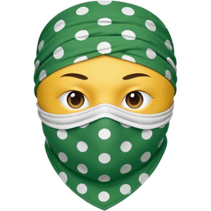 green bandana mask with polka dots emoji