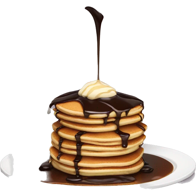 Pancake with chocolate syrup emoji