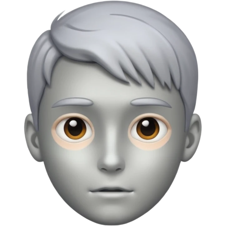 gray metal painted boy face included emoji
