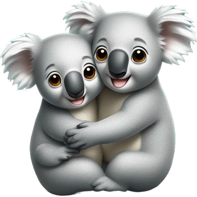 2 koala bears holding eachother cute emoji