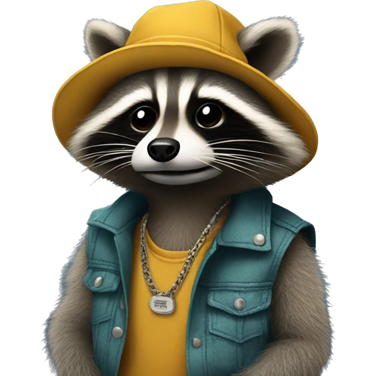 Raccoon dressed as Stussy emoji