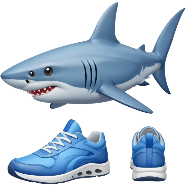 a shark with four legs and blue sneakers emoji