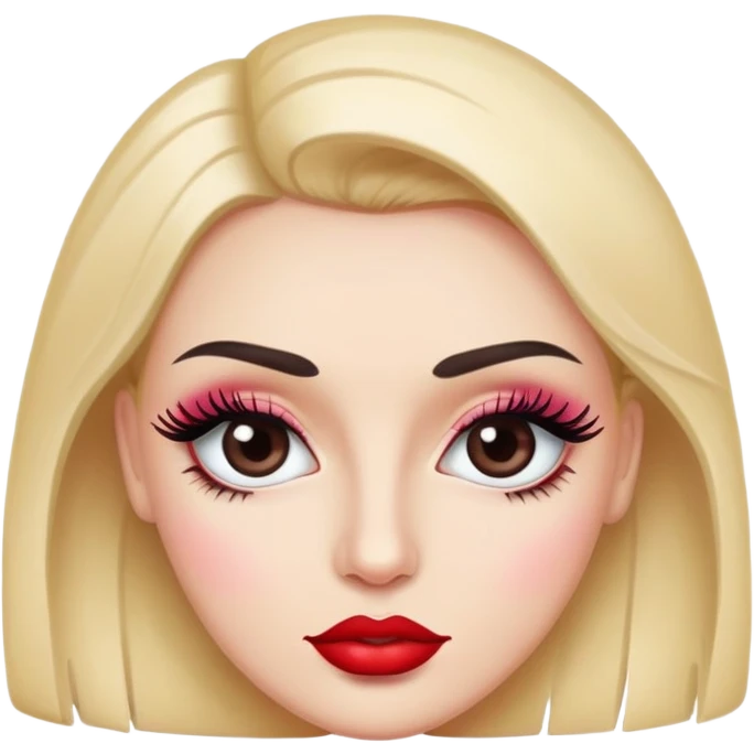 Eyeroll face with eyelashes and lipstick  emoji