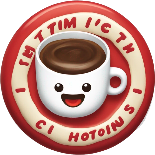 “Tim Hortons store with a red and white color scheme, featuring the classic Tim Hortons logo, a warm and welcoming design that represents a popular coffee and donut shop.” emoji